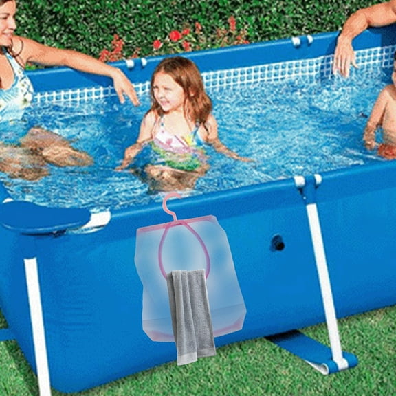 3Pcs Outdoor Mesh Storage Bag! Yannianjz Portable Hook Mesh Storage Bag for Bathroom Wall Hanging Laundry, Folding Dirty Clothes Basket for Dorm Room Beach Travel Swimming Pool