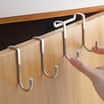 thumbnail image 1 of 3Pcs Over The Door Hooks Over The Door Hanger Sturdy Metal Double Hanger Hook Door Hooks for Hanging Clothes Robes Hats Coats By PULMCheerger, 1 of 8