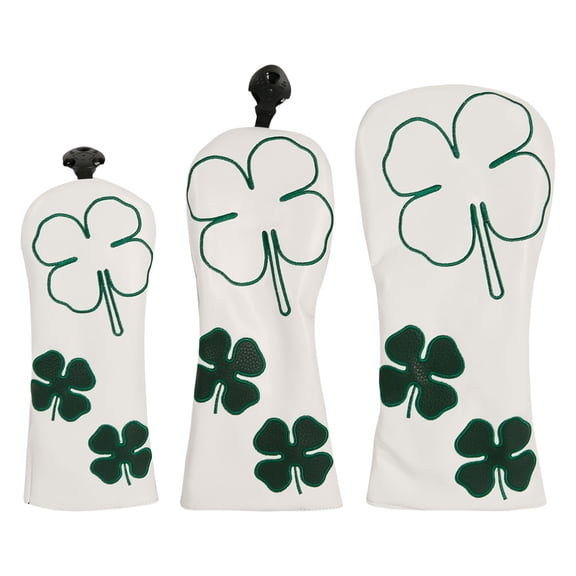 3Pcs PU Leather Golfs Club Head Covers Golfs Driver Headcover Pattern Fairways Headcover Hybrids Head Covers