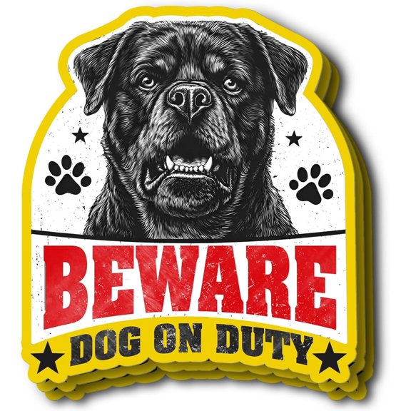 3Pcs Pack Beware of Dog Stickers Durable Waterproof Vinyl Decals for Fence, Door, Windows, Vehicles Bold Beware of Dog Sign, Dogs Alert Sticker, Warning Dogs Signs for Home or Business