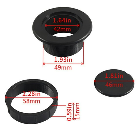 3Pcs Parasol Umbrella Hole Ring And Cap Set, Table Umbrella Fit For Outdoors Rv Black Fangkenuo