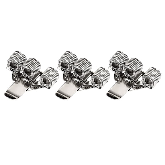 3Pcs Pen Holder Clips, Metal Pen Clip Holder Adjustable Loop Pen Pencil Organizer With 3 Types Spring Loop For Notebook, Clipboard, Silver Tone Home Decor