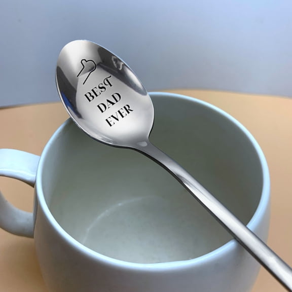 3Pcs Personalized Engraved Spoon Gift! Usloyux Stainless Steel Spoon with Romantic Quotes, Kitchenware Gift for Family and Friends, Decorative Coffee Spoon