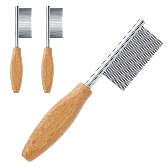 3Pcs Pet Face and Finishing Comb for Cat Dog Stainless Steel Pet Hair Combs Fuller Brush Tear Stain Remover Tool for Grooming Pets