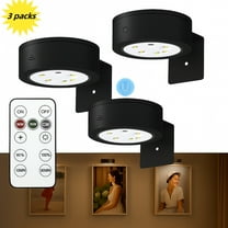 3Pcs Picture Light Battery Operated, Wireless Led Painting Light with Remote Dimmable and Timer  3 Lighting Modes Art Display Light for Picture Frame Artworking Portrait Wall Decorative Puck Lights