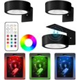 3Pcs Picture Lights for Wall, 13 RGB Color Magnetic Led Art Display ...