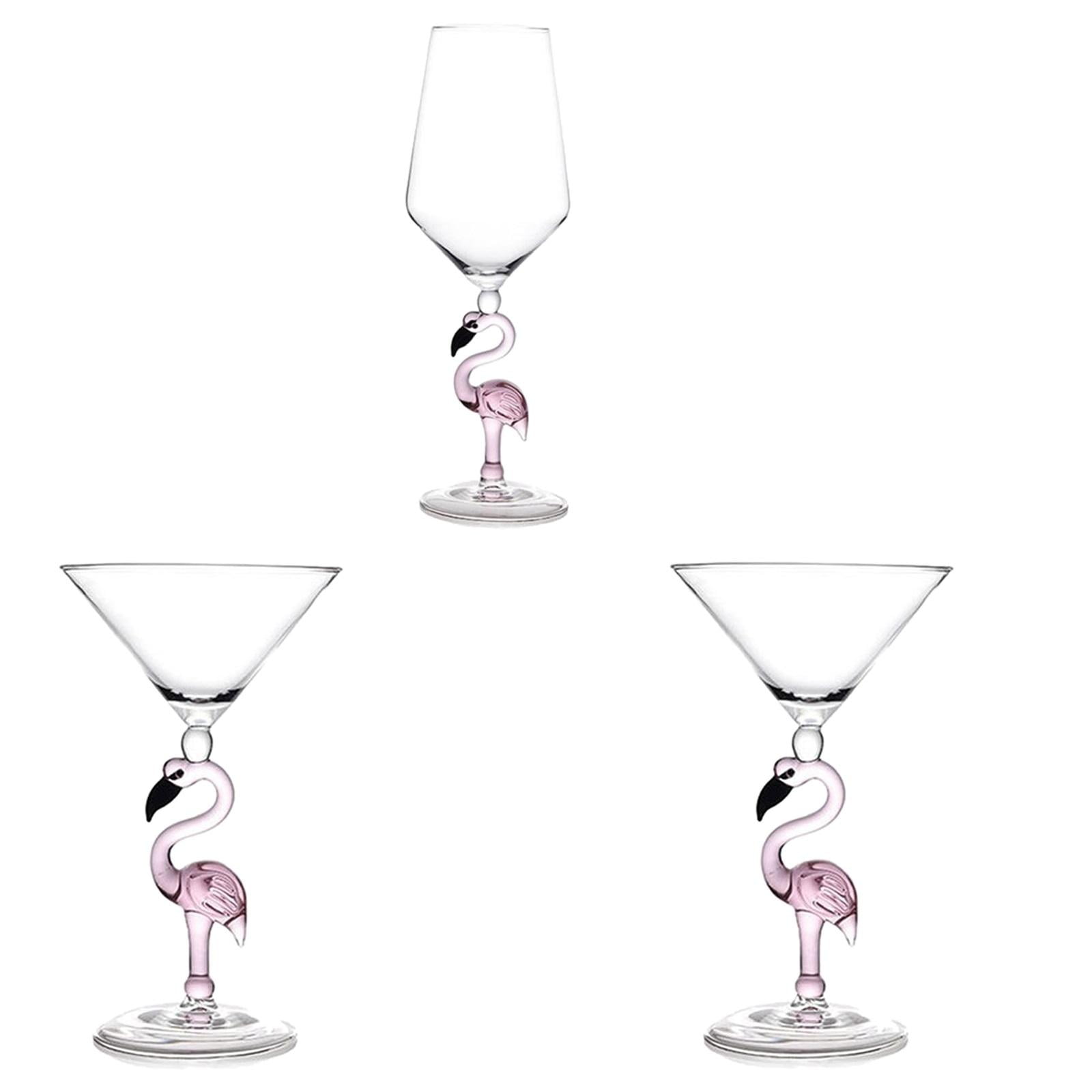 3Pcs Pink Flamingo Cocktail Glass Crystal for Parties Christmas Birthday -  Walmart.com, image size:1600x1600