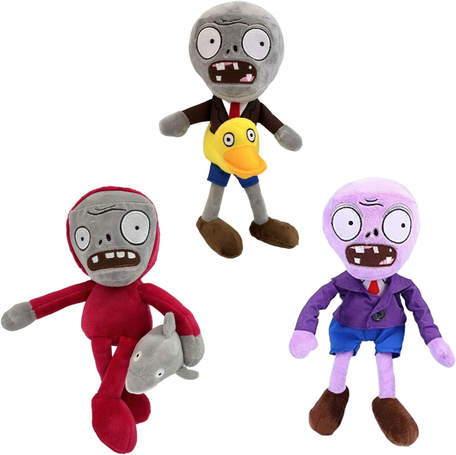 3Pcs Plants vs Zombies Plush Toys Zombie Sets, Brown Zombies Soft ...