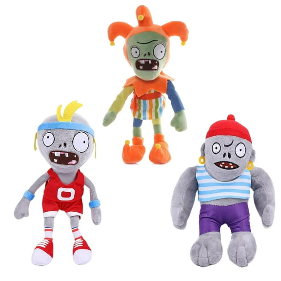 3Pcs Plants vs Zombies Plush Toys Zombie Sport Jester Gargantuar Zombie,Soft Figure Doll Plants vs Zombies Toys PVZ Plush 1 2 Set