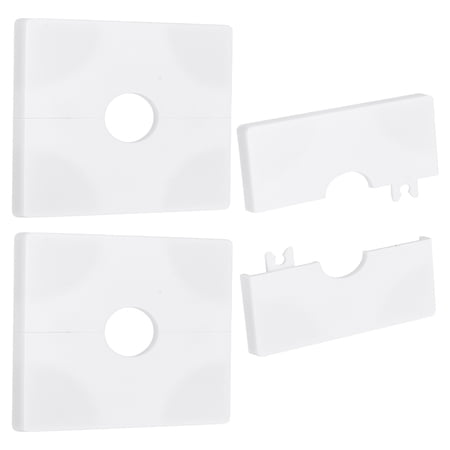 3Pcs Plastic Air Conditioner Wall Hole Cover Square White 86x86x7.5mm Hole: 22mm