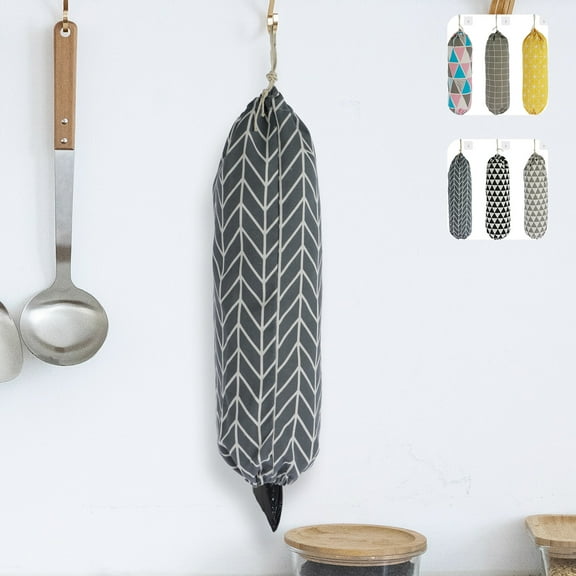 3Pcs Plastic Bag Holders Hanging Grocery Bags Dispenser Free Adjustment Trash Bag Storage Dispenser Reusable Waterproof Shopping Bag Holder for Home Kitchen Cabinet Garage