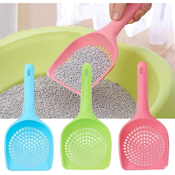 3Pcs Plastic Cat Litter Scoop Pet Care Sand Waste Scooper Shovel Hollow Litter Scoop Shovel Deep Scoop Shovel Reptile Litter Cleaner Scoop for Sifting Kitty Cats Litter