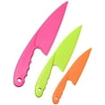 thumbnail image 1 of 3Pcs Plastic Kitchen Knife Set Nylon Kitchen Knives Colorful Cooking Knives for Baking Fruit Bread Salad Lettuce (Random Color), 1 of 5