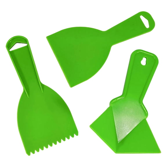 3Pcs Plastic Putty Scraper and Tooth Notched Spatula Corner Trowel Tools Set For Construction DIYer And Home Improvement