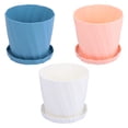 thumbnail image 1 of 3Pcs Plastic Round Flowerpots Plant Garden Planter with Planter Saucers, 1 of 8