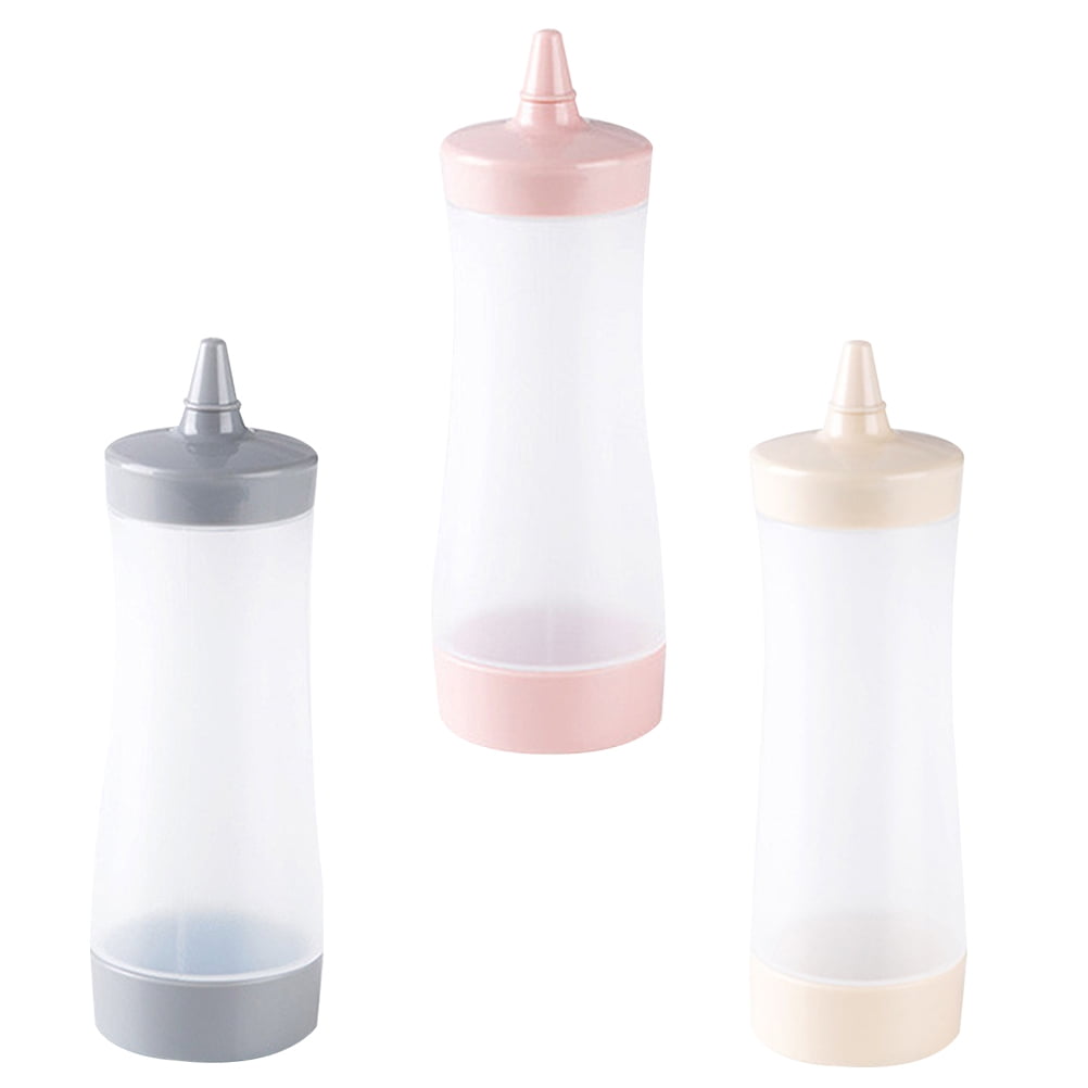 3Pcs Plastic Tomato Sauce Dispensers Salad Dressing Bottle Practical