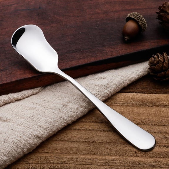 3Pcs Plated Silver Stainless Steel Dessert Spoon Creative Flatware for Home Tableware