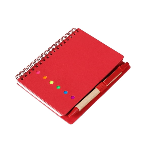 3Pcs Pocket Notebook Lined Notepads with Pen in Holder, Sticky Notes Page Marker Colored Index Tabs for Daily Planning