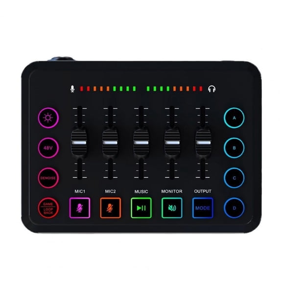 3Pcs Podcast Mixer Rgb Gaming Mixer with Bluetooth Streaming Interface External Sound Card