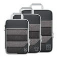 thumbnail image 1 of 3Pcs Portable Bags Travel Compressible Storage Pouch Set Mesh Visual Luggage Organizer,Bl C5966, 1 of 6