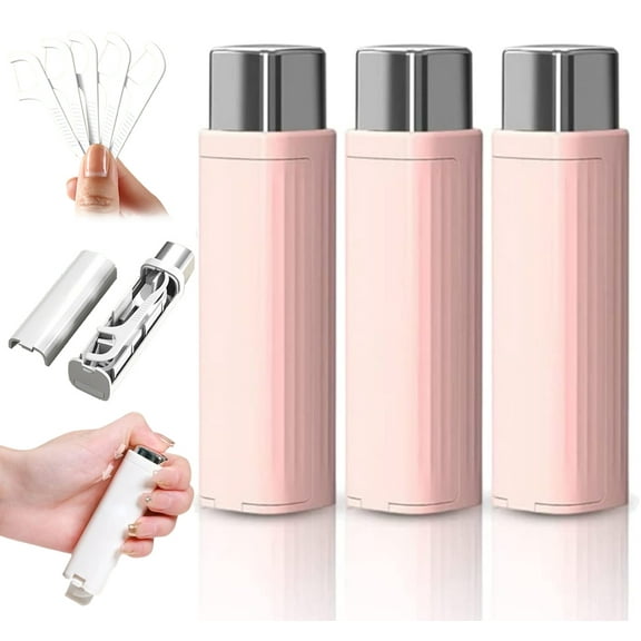 3Pcs Portable Floss Dispenser, Dental Floss Picks Case with 100 Pcs Refillable, Travel Dental Floss Dispenser Automatic Floss Organizer for Dating Travel Family Home Hotels (Pink)