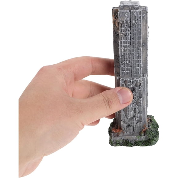 3Pcs Post Apocalyptic City Ruins Aquarium Ornament - Resin Non-Toxic Fish Tank Decoration, Hideout Caves For Freshwater Saltwater Tank Landscaping