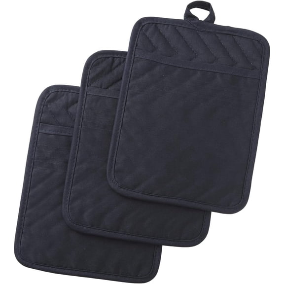 3Pcs Pot Holders for Kitchen Heat Resistant, Cotton Hot Pads for Kitchen Counter Table, Kitchen Pot Holders with Pocket, 7X9inch