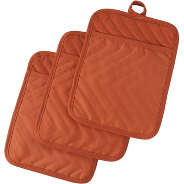 3Pcs Pot Holders for Kitchen Heat Resistant, Cotton Hot Pads for Kitchen Counter Table, Kitchen Pot Holders with Pocket, 7X9inch