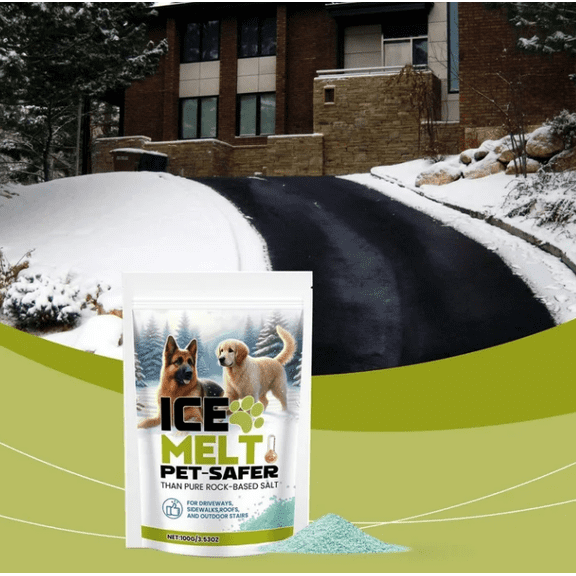 3Pcs Practical Pet Safe Ice Melt Safe, Rock Salt for Snow Melt Alternative, Pet Friendly Ice Melt Pet Safe Formula with 50% Less Chloride, Driveways & Lawns