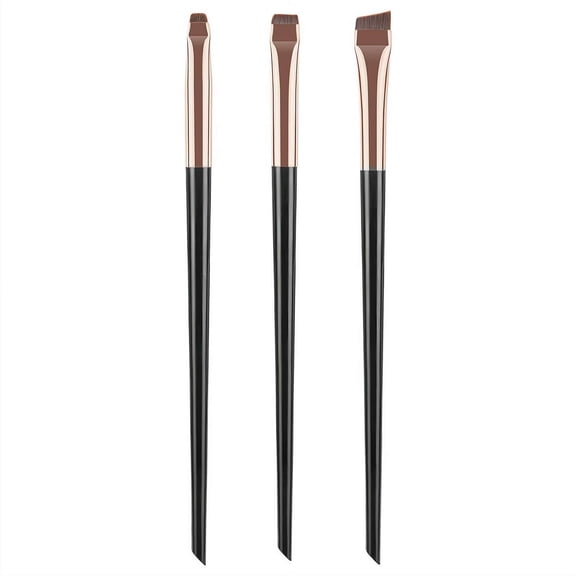 3Pcs Precision Eye Makeup Brushes Set, Angled Eyel-iner Brush & Eyeb-row Brush for Eyeshadow & Liner Application