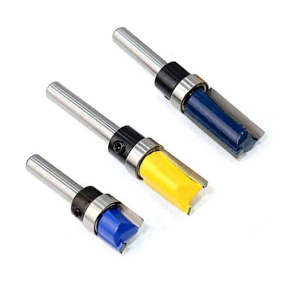 3Pcs Precision Router Bits Set for Woodworking, 1/4" Shank, Clean Surface, 3 Different Lengths