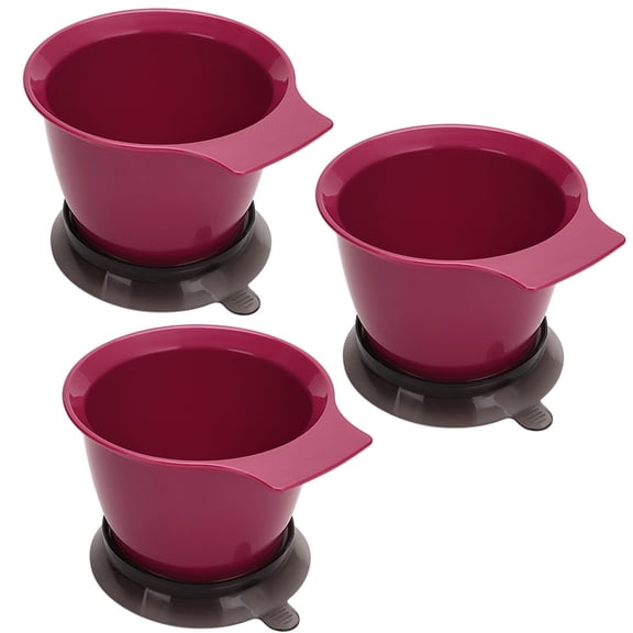 3Pcs Professional Mixing Bowl Set for Hair Dyeing 500ml Capacity Slip Resistant Base Measuring Scale Easy Pour Spout