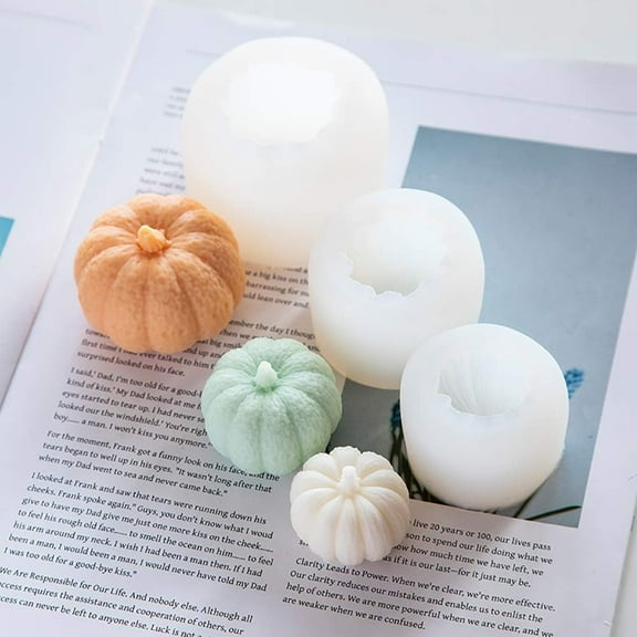 3Pcs Pumpkin Shape Silicone Mold Candy Chocolate Gumpaste Polymer Clay Moulds Fondant Cake Decorating Molds 3D Craft Soap Moulds Candle Resin Clay Molds Sugar Craft Bakeware Pan Baking Tools