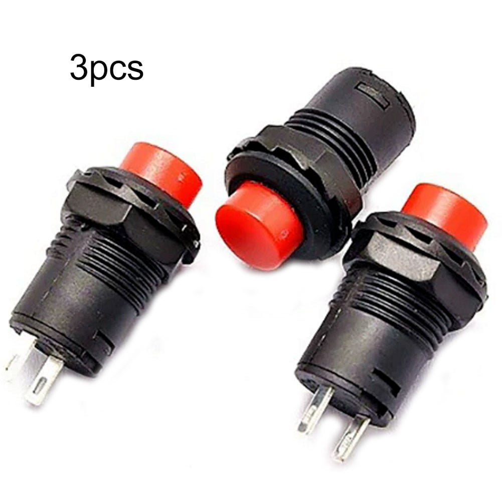 3Pcs Push Button ON-OFF Switch 12mm Round Latching SPST For Car Dash ...