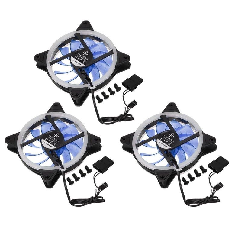 MECCANIXITY 3-Pack RGB Computer Case Fans - 120mm Silent Cooling Fans With Red LED
