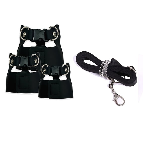 3Pcs Rat Harness and Leash Small Animal Training Walking Vest Leash Adjustable Traction Rope Strap for Squirrel Gerbil Chinchilla Rat (Black)