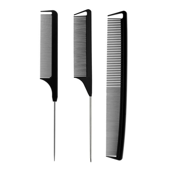 3Pcs Rat Tail Comb Set Barber Styling Dyeing Parting Braids Pintail Hair Brush