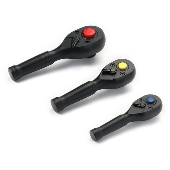 3Pcs Ratchet Wrench Set 1/4'' 3/8'' 1/2'' Drive 72 Tooth for Various Repairs