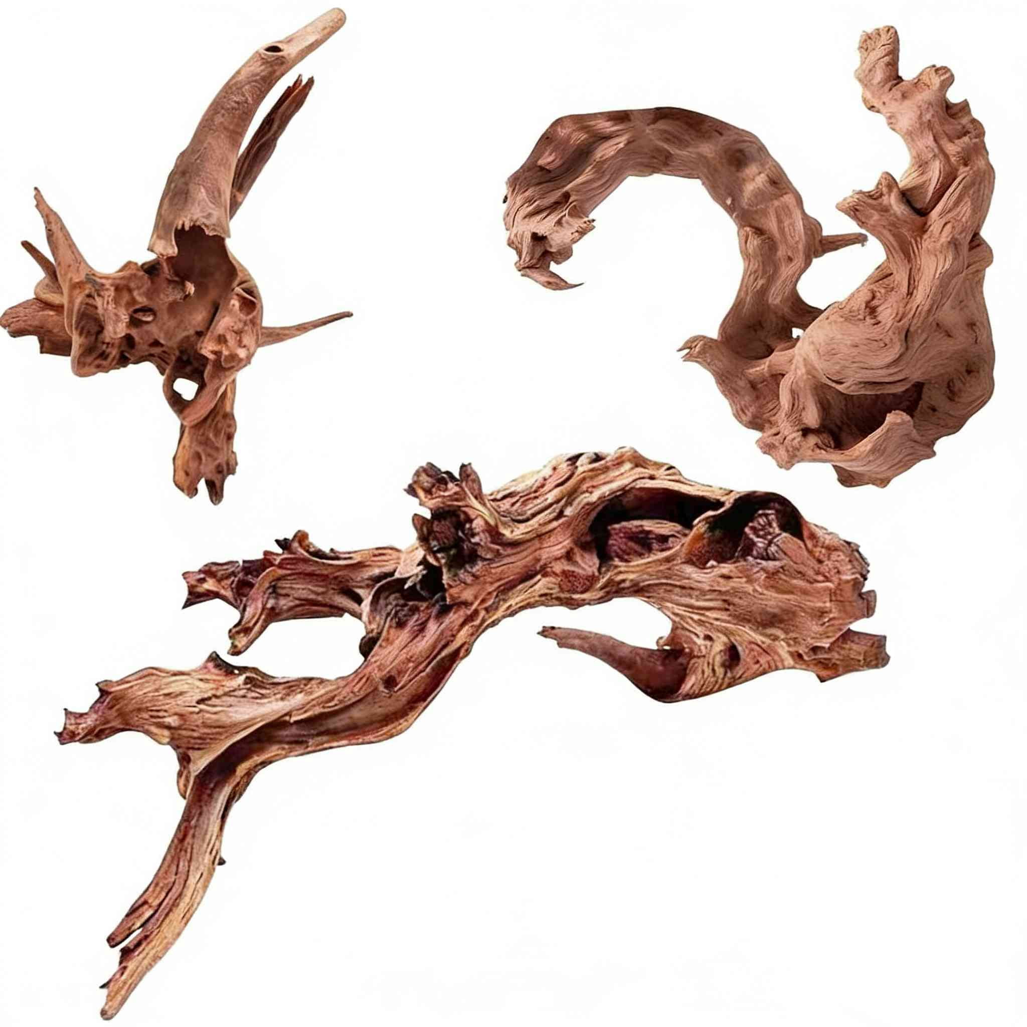 3Pcs Real Natural Driftwood for Aquarium, 5.9"-10" Aquarium Decor Wood Freshwater Fish Tank Reptile Driftwood Branch