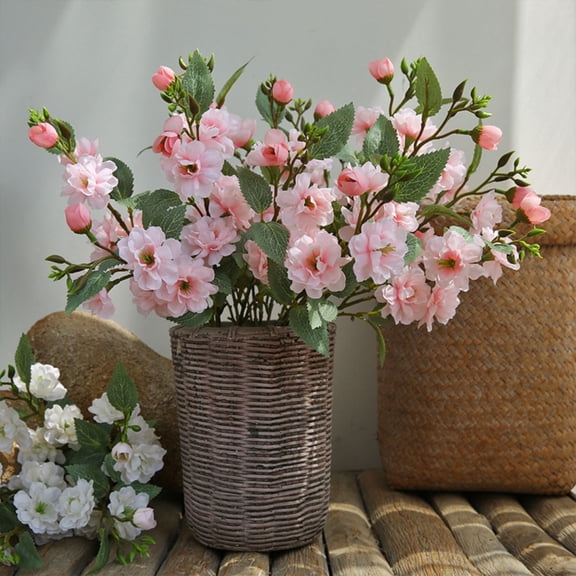 3Pcs Real Touch Small Camellia Flower - 17.7 Inch Artificial Flower Lifelike Long Stem Home Decoration Table Centerpieces Floral Arrangements