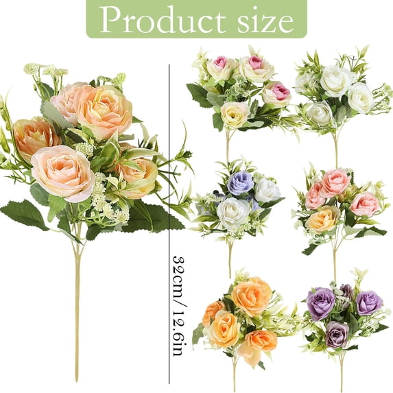 3Pcs Realistic Artificial Flowers Cemetery Bouquet Plastic Memorial Flowers for Hanging Window Box Home Table Centerpieces Decor, 13X2In (Peach Pink3)