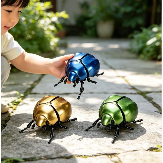 3Pcs Realistic Interactive Insect Toy Set,Educational Moving Beetle For Kids Outdoor,Hex Bugs Nano Bugs for Indoor Decoration