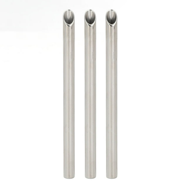 3Pcs Receiving Tubes Medical Grade Stainless Steel Holding Piercing