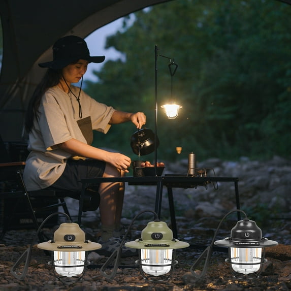 3Pcs Rechargeable Camping Lantern under $5! Yrmaups Outdoor Vintage Pendant Lighting, Rechargeable Camping Lights, Tent Lights, Ambient Lights, Long Life LED Camping Lantern, Hanging Light