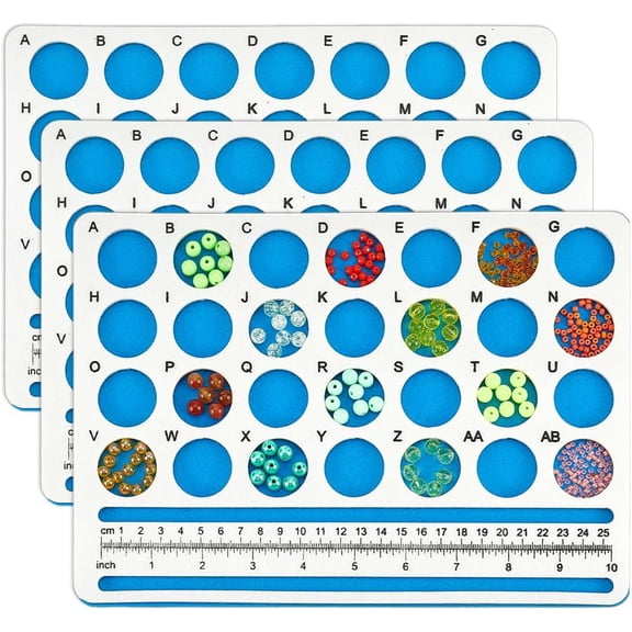 3Pcs Rectangle Felt Beading Mat 7.7x10.9x0.4inch Felt Bead Design Board with Centimeter Alphabetic Scale Bead Pads