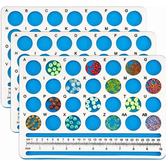 3Pcs Rectangle Felt Beading Mat 7.7x10.9x0.4inch Felt Bead Design Board with Centimeter Alphabetic Scale Bead Pads