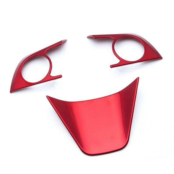 3Pcs Red ABS Interior Steering Wheel Cover Trims for Toyota for Camry 2018-2023