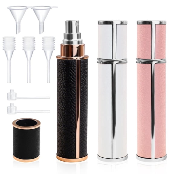 START MAKERS Refillable Perfume Atomizer 3Pcs 10ml Travel Perfume Bottle Set, Portable Cologne Dispenser with 2 Sets of Filling Tools for Purse & Handbag