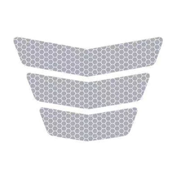 3Pcs Reflective Sticker Self-adhesive Anti-collision Warning Universal Motorbike Safety Riding Tape Decal Motorcycle Supplies-White