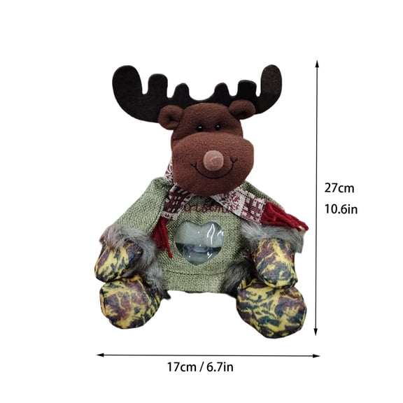 3Pcs Reindeer Christmas Apple Bags, Character-Shaped Zipper Gift Pouch for Apples, Candy, Cookies, Party Favors and Small Gifts